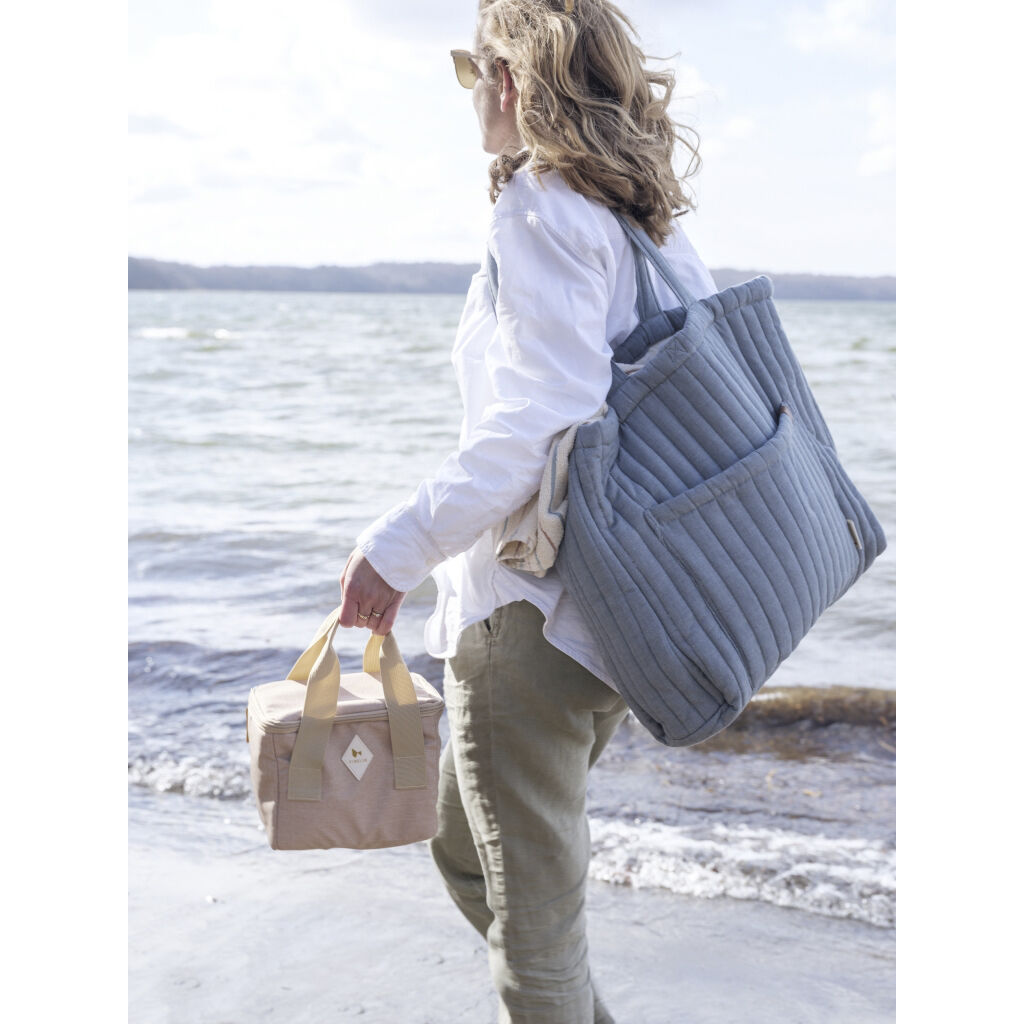 Quilted Tote Bag - Chambray Blue Spruce