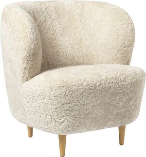 Stay Lounge Chair - Fully Upholstered, Small, Wooden legs Ba