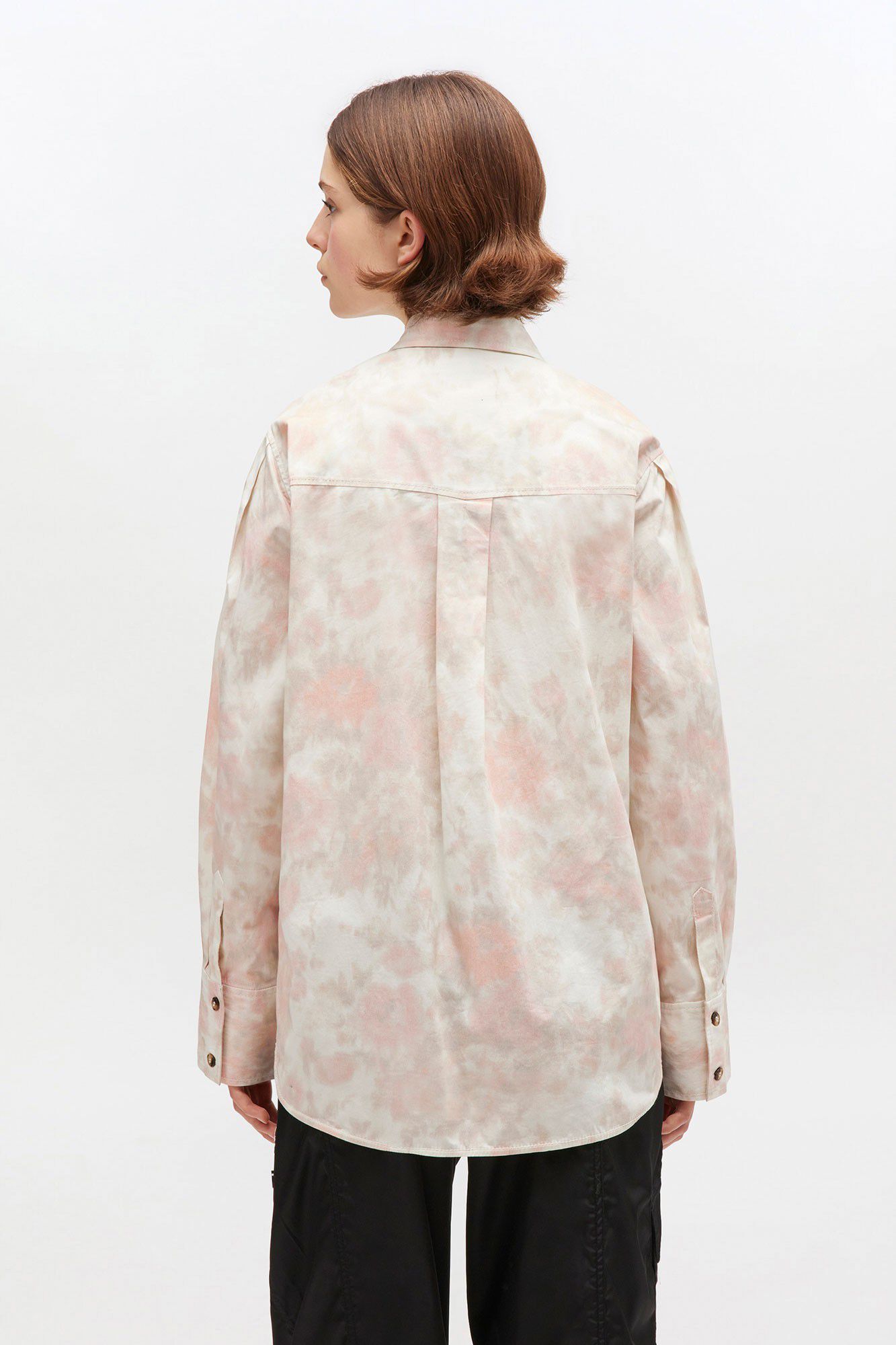 Printed Stretch Cotton Circle Colla