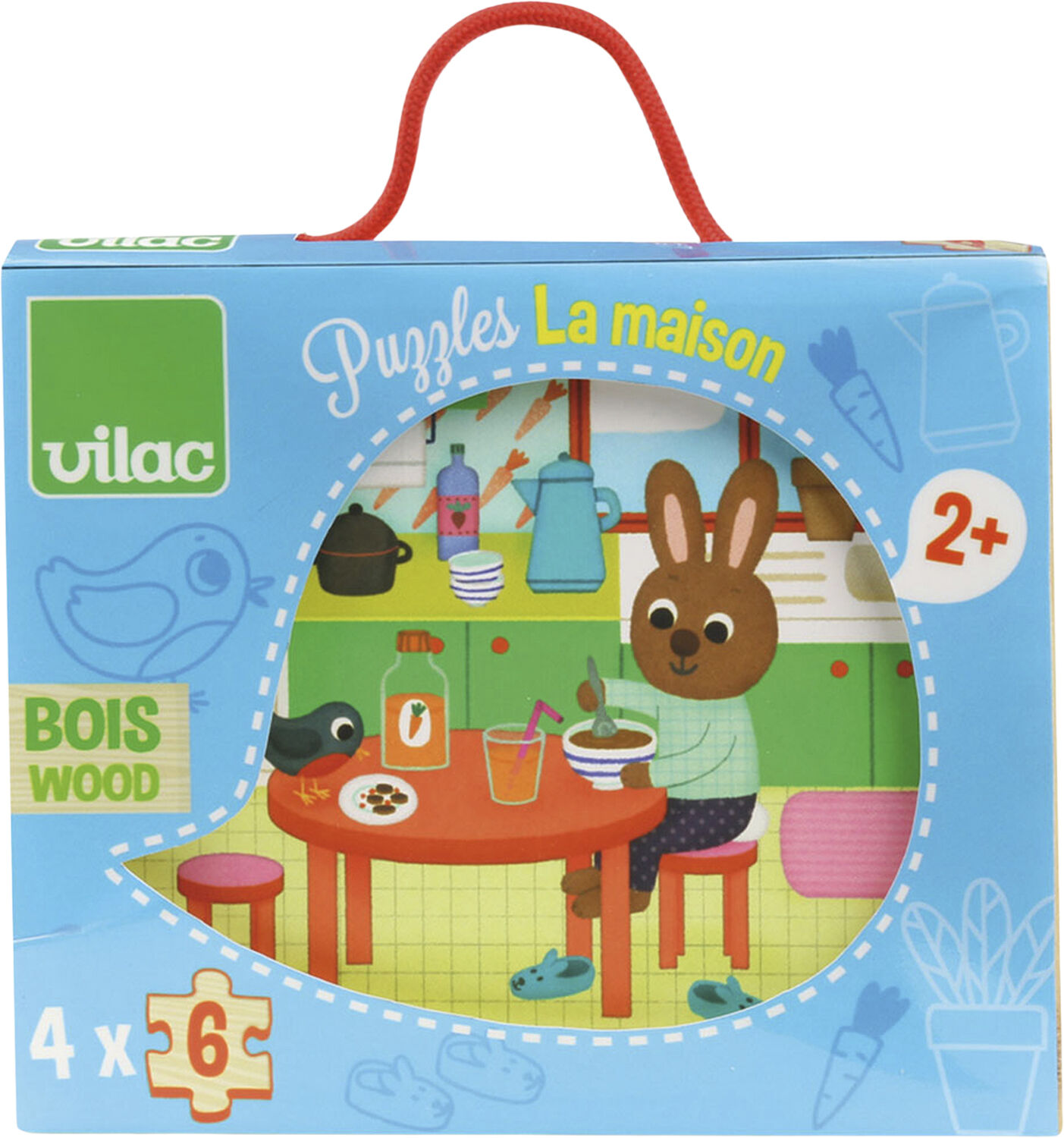 Vilac - Puslespil - Hjemmet - 4 x 6 brikker