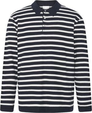 Knitted stripe polo
