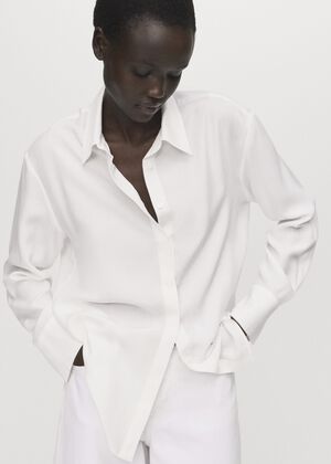 Lyocell shirt with hidden buttons