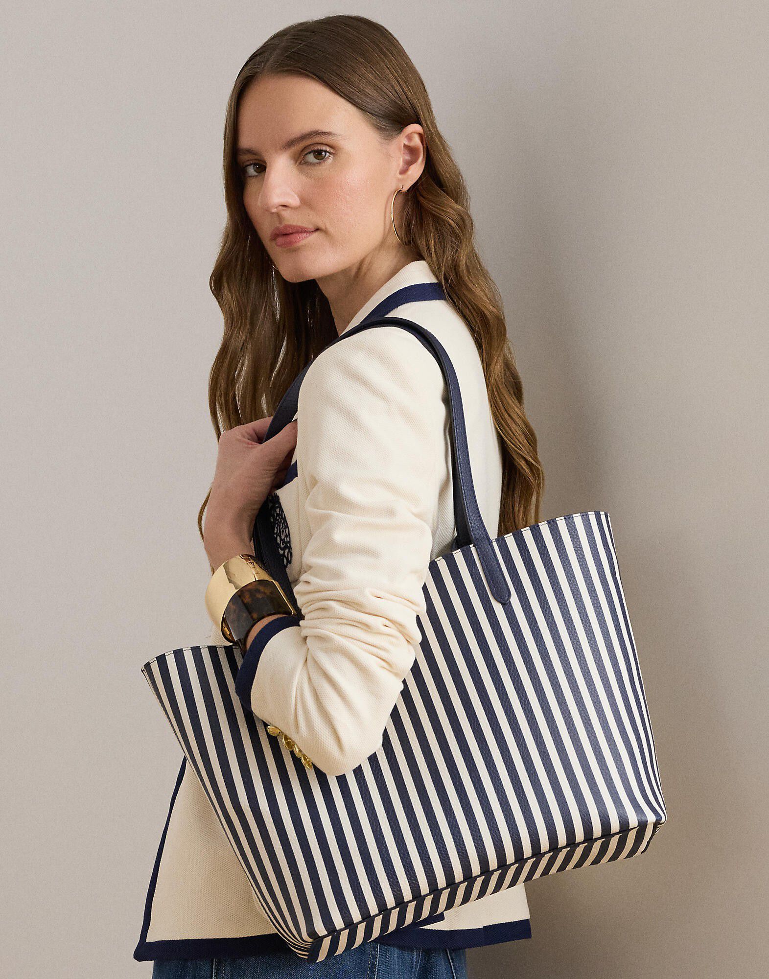 Faux-Leather Large Reversible Tote Bag