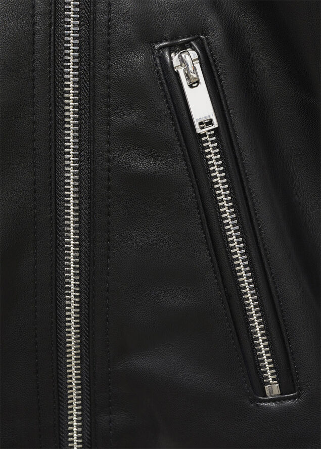 Leather-effect biker jacket