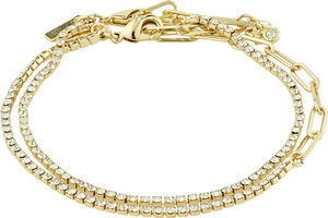 ROWAN crystal bracelet, 2-in-1, gold-plated