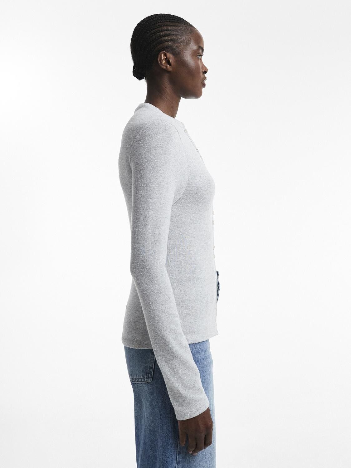 TSAGRETE LS BUTTON CARDIGAN TOP JRS