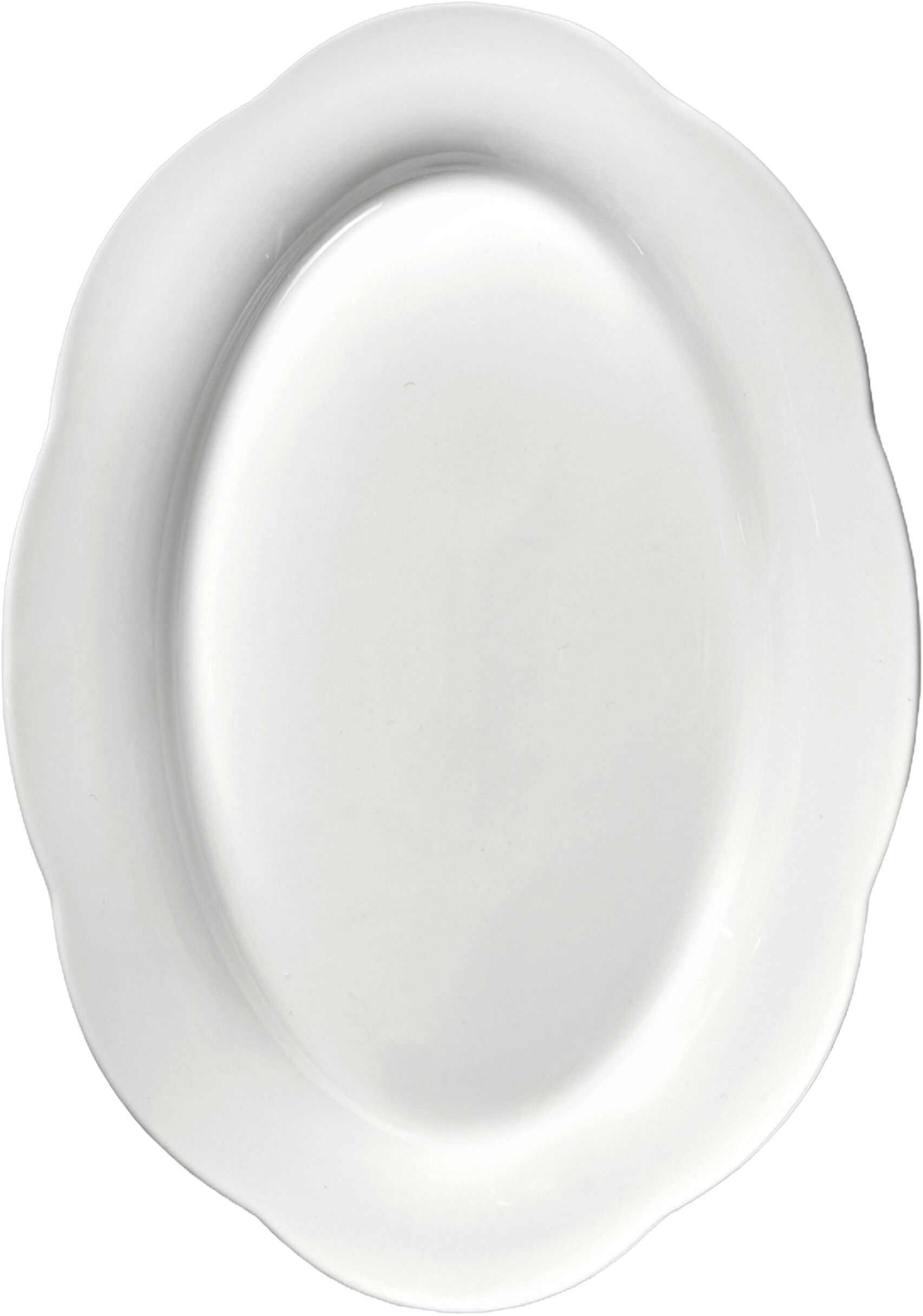 HIGH OVAL PLATE L WHITE SILHOUETTE