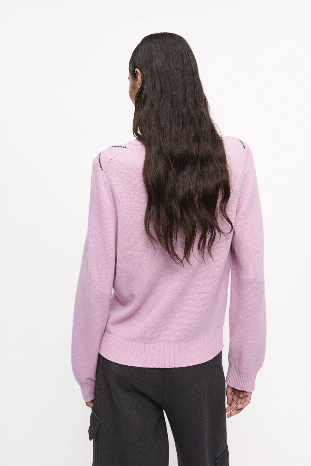 Graphic Wool Mix Bow Crewneck