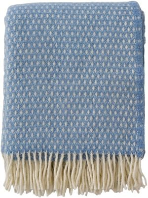 Uldplaid Dots blue bizzard