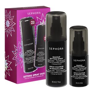 MAKEUP SETTING DUO - S&aelig;t med makeupfikseringsspray i standard- og rejs