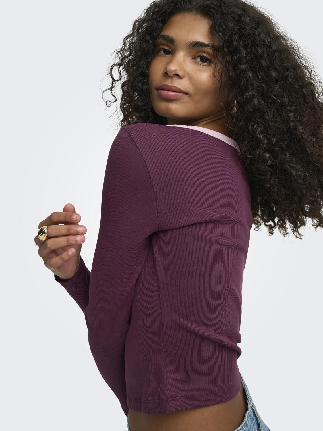 ONLVAL L/S CONTRAST TOP JRS