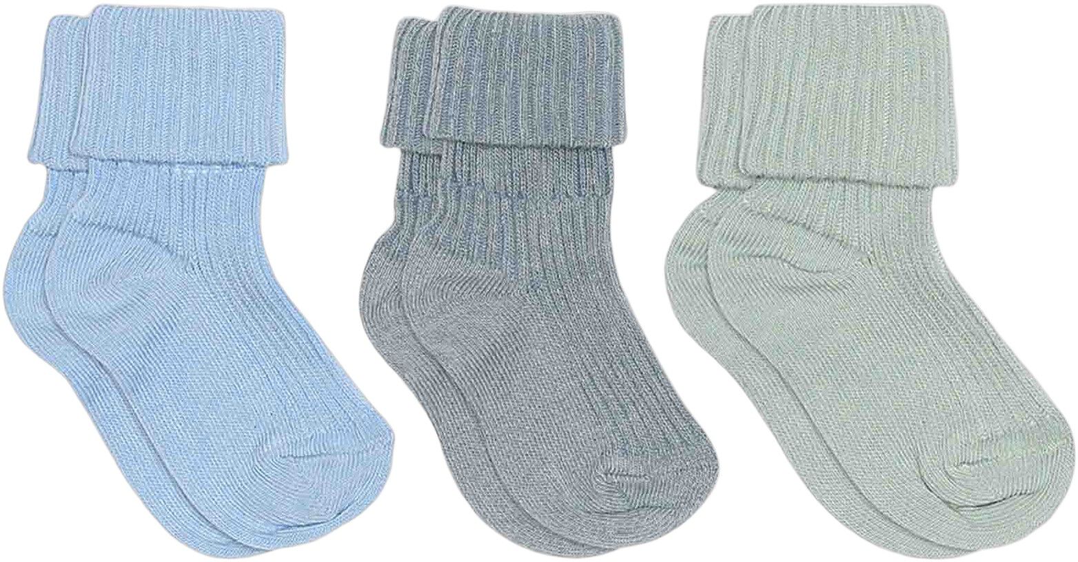 Cotton rib baby socks - 3-pack