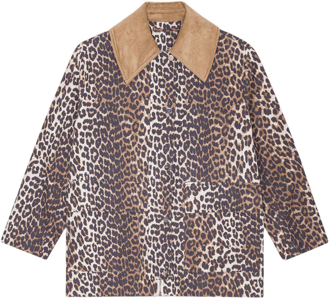 Printed Canvas Midi Jacket