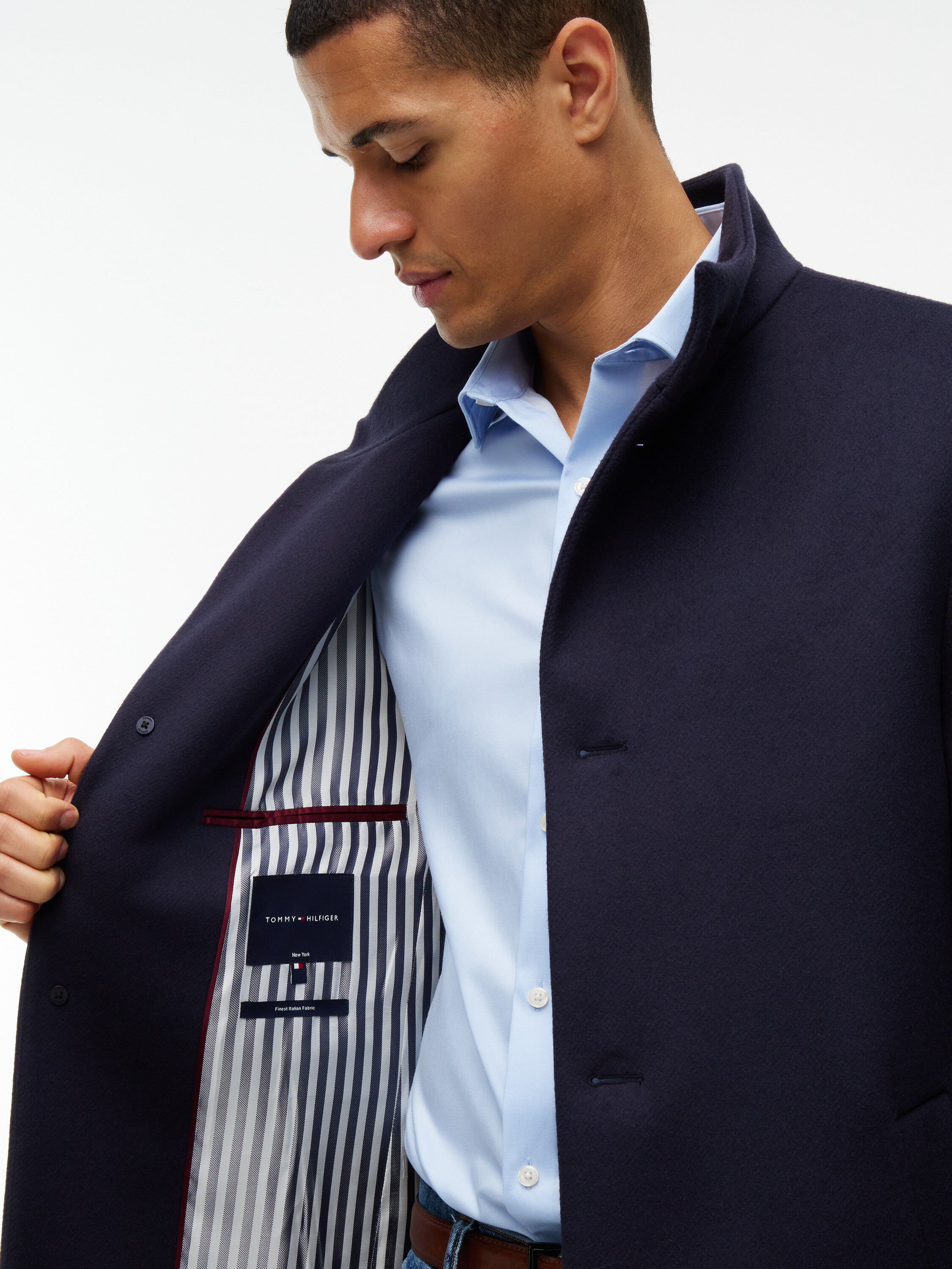 New York Label Wool Blend Coat