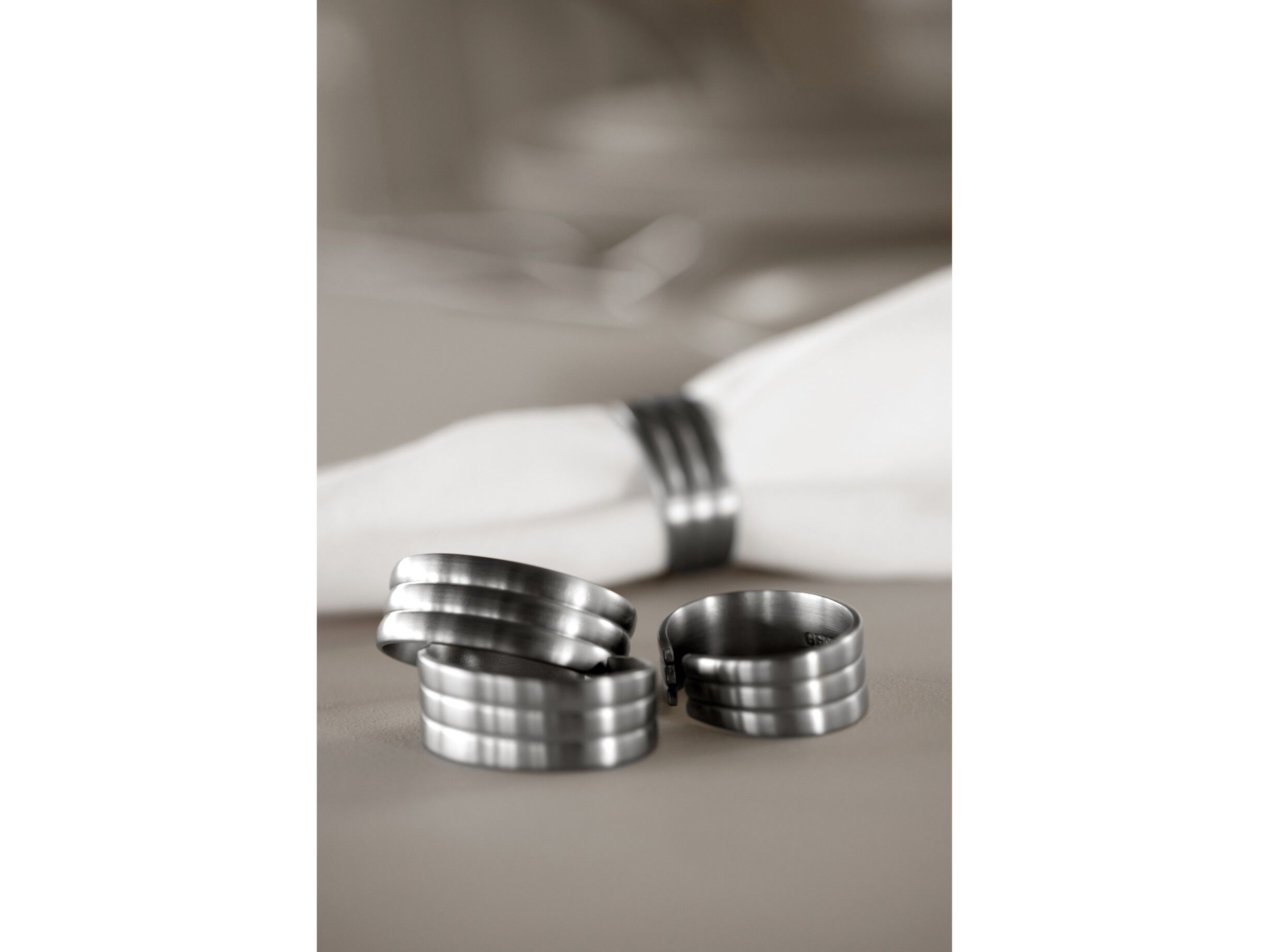 Servietring Thebe 4 stk. Mat st&aring;l Recycled