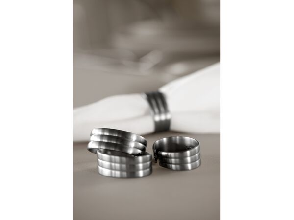 Servietring Thebe 4 stk. Mat stål Recycled