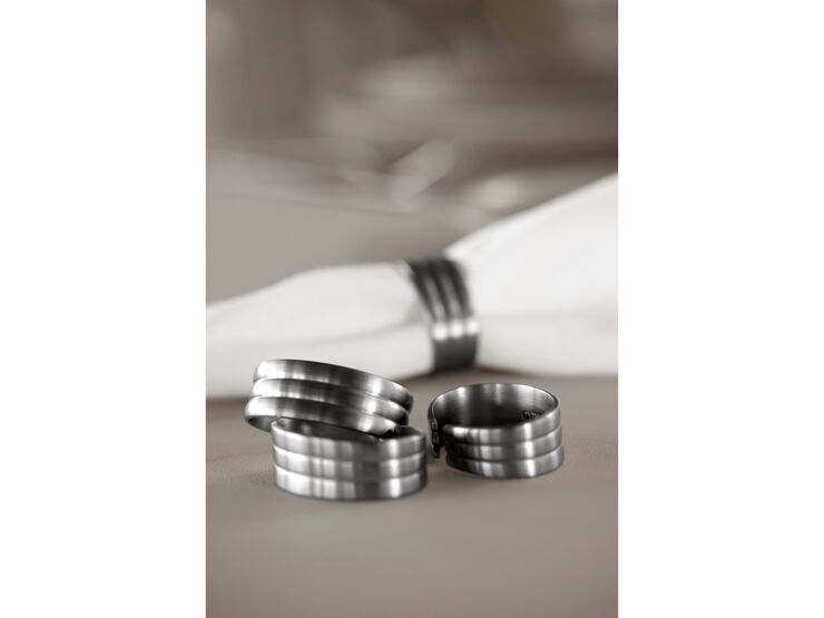 Servietring Thebe 4 stk. Mat stål Recycled