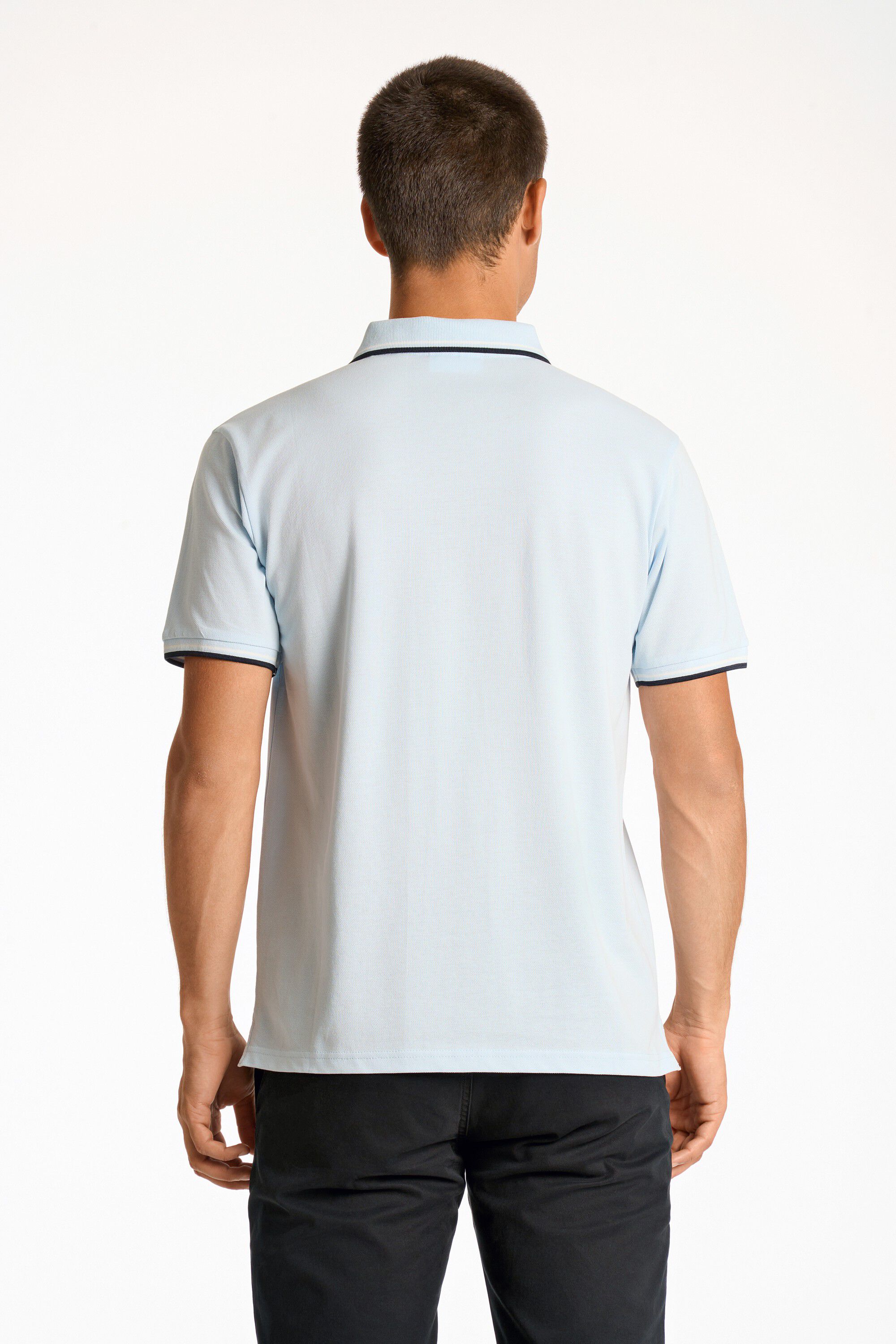 Polo shirt w. contrast piping