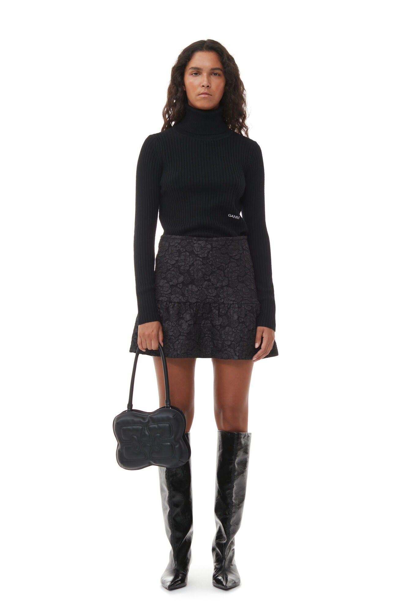 Stretch Jacquard Mini Skirt