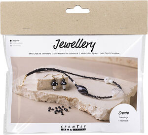 Mini DIY Kit Smykker, Chunky halskæde, sort harmoni