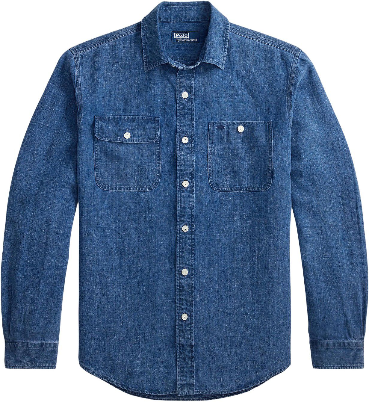Classic Fit Indigo Linen Workshirt