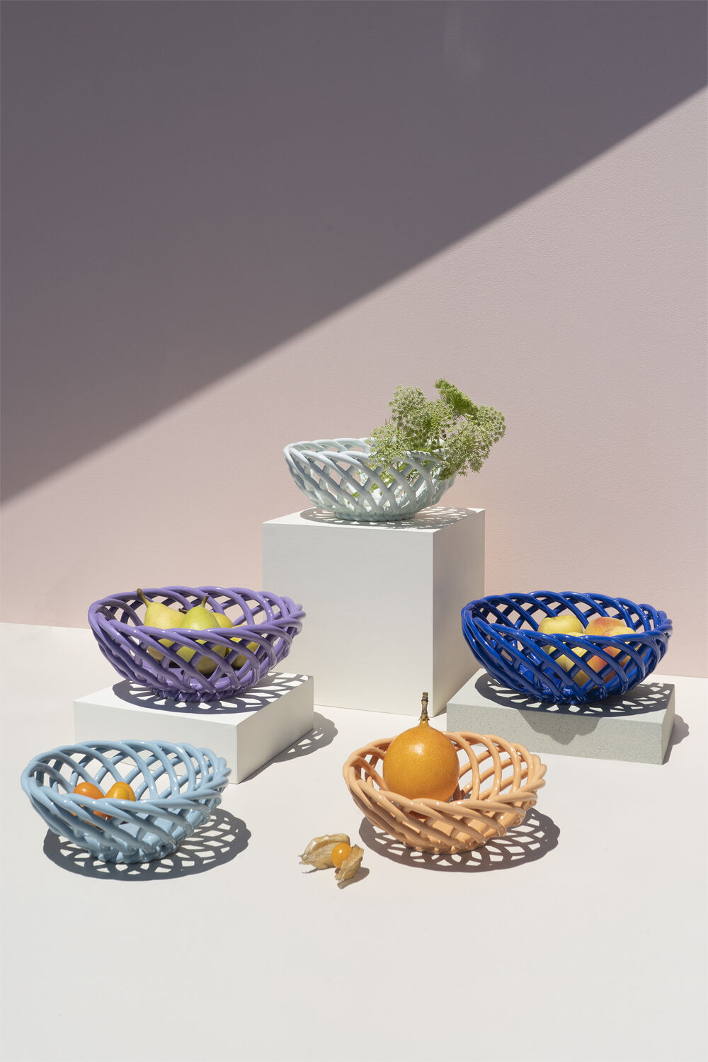 CERAMIC BASKET SICILIA SMALL LIGHT BLUE