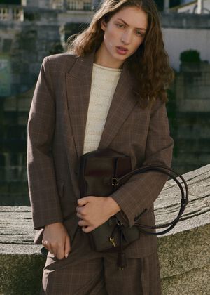 Checked suit blazer