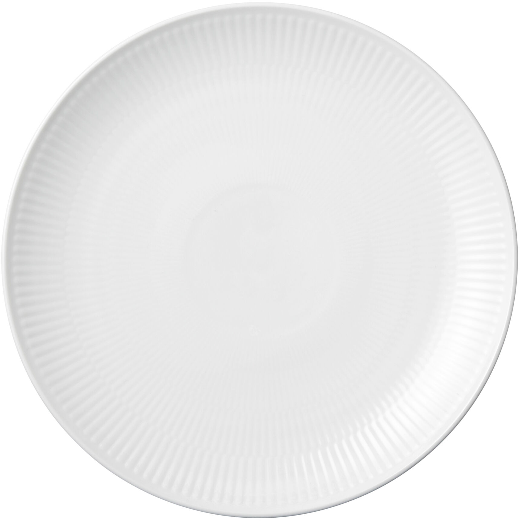 Hvid Riflet 19 cm. coupe tallerken