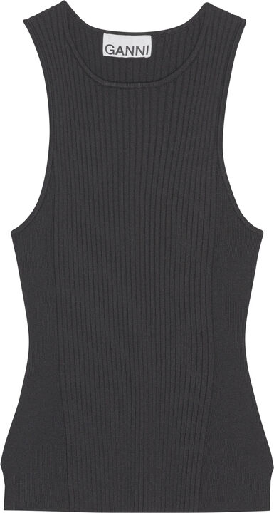 Black Sleeveless Melange Top