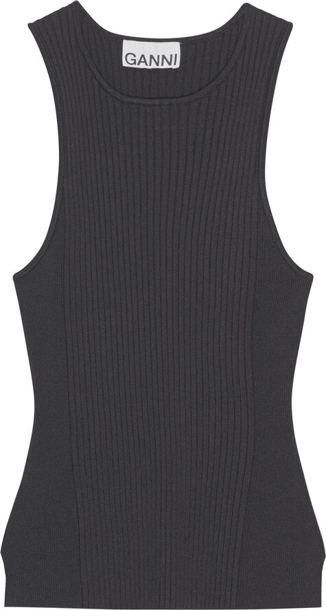 Black Sleeveless Melange Top