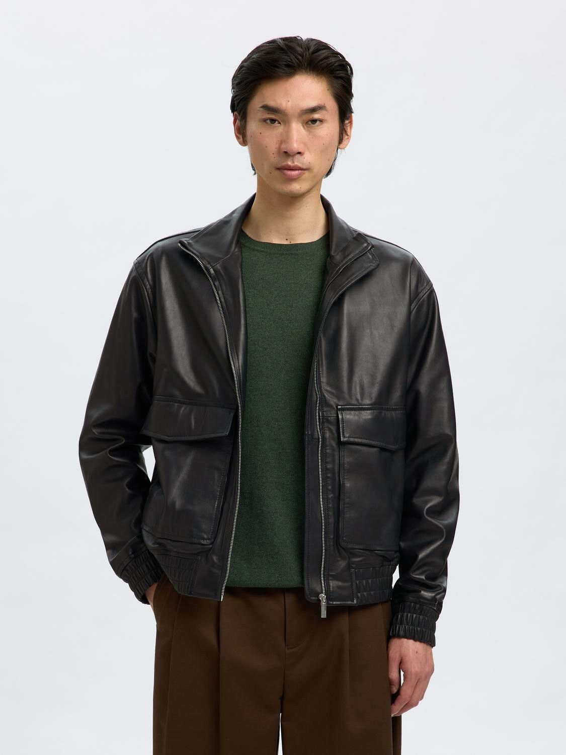 SLHJOSEF LEATHER BOMBER #3