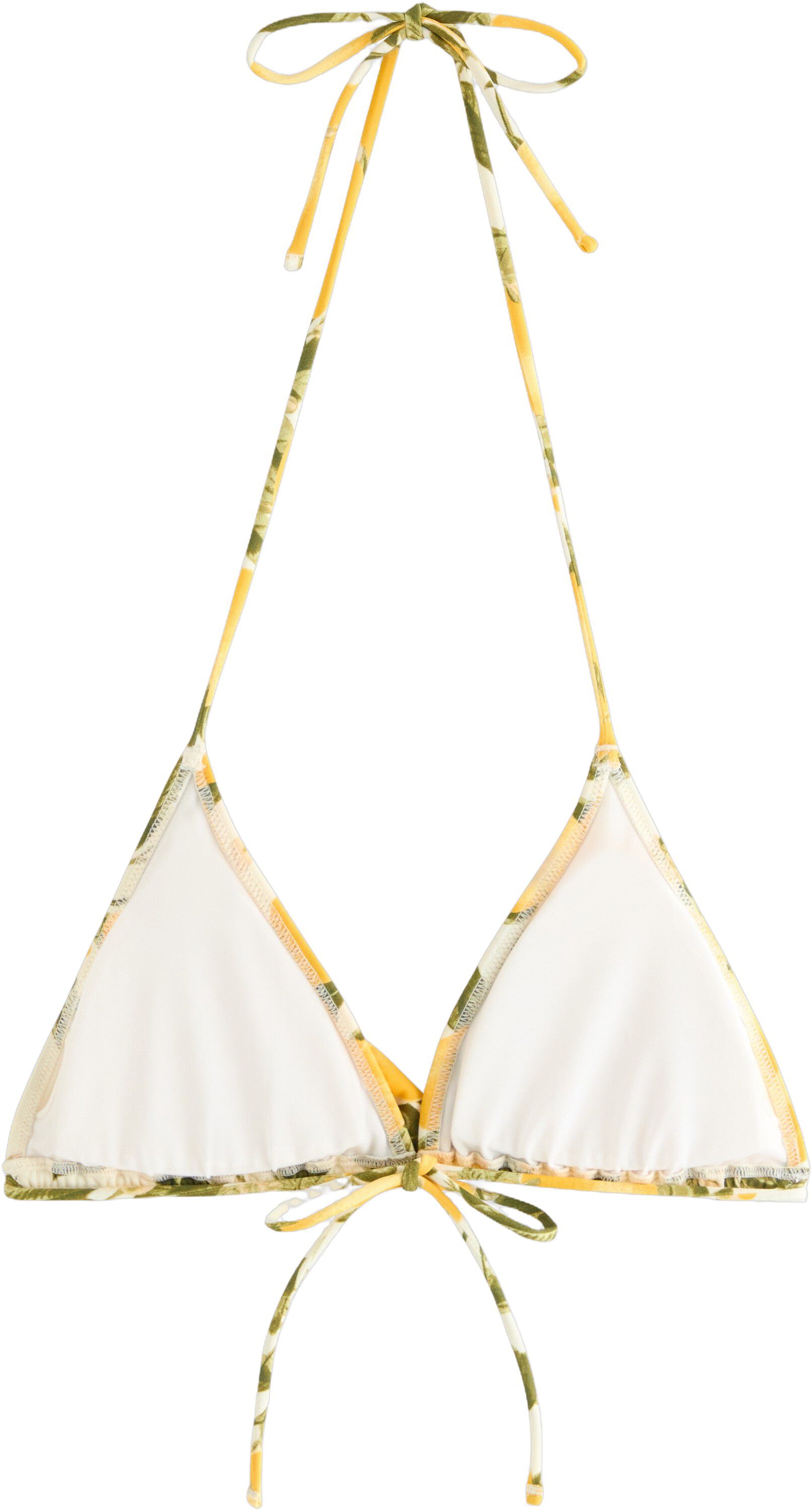 Triangle bikini bra with flounce, r