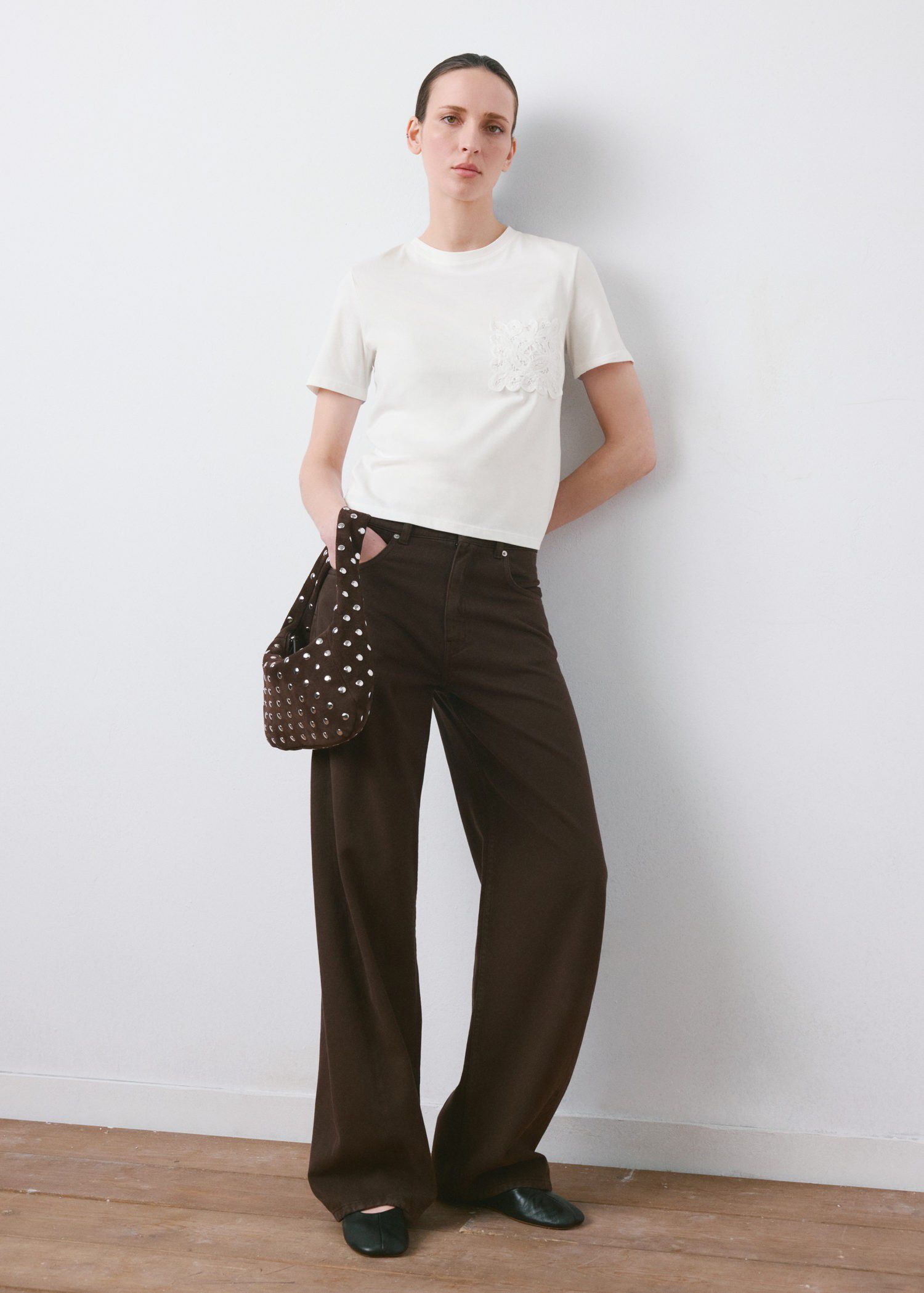 Embroidered cotton T-shirt