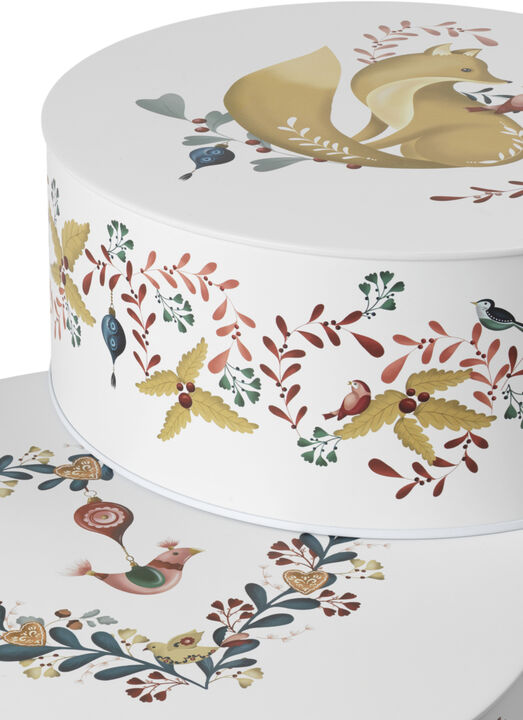 GC Cottage Opbevaringsdåse Ø20/Ø22 hvid m. deko 2 stk.