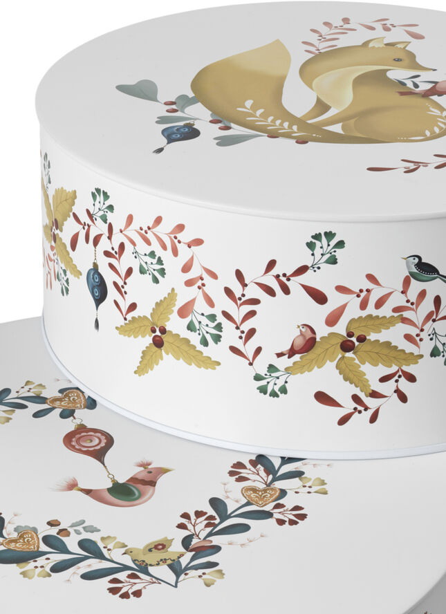 GC Cottage Opbevaringsdåse Ø20/Ø22 hvid m. deko 2 stk.