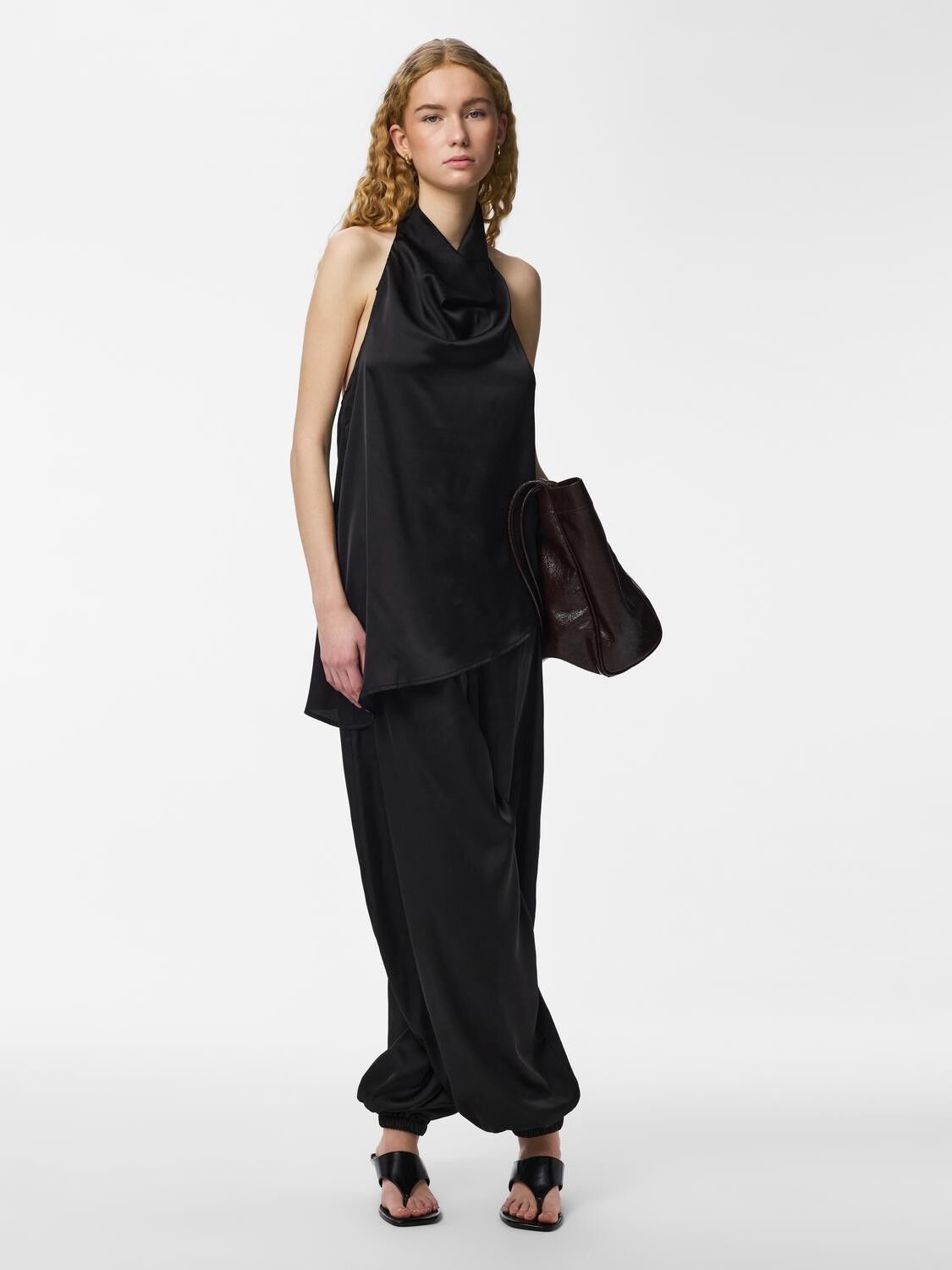 PCFESTA MW SATIN BALLOON PANT WVN D