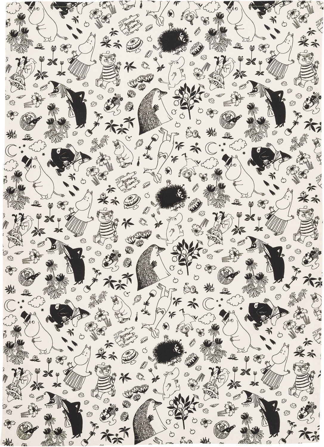 Moomin Arabia Viskestykke 50x70 Sort/Hvid