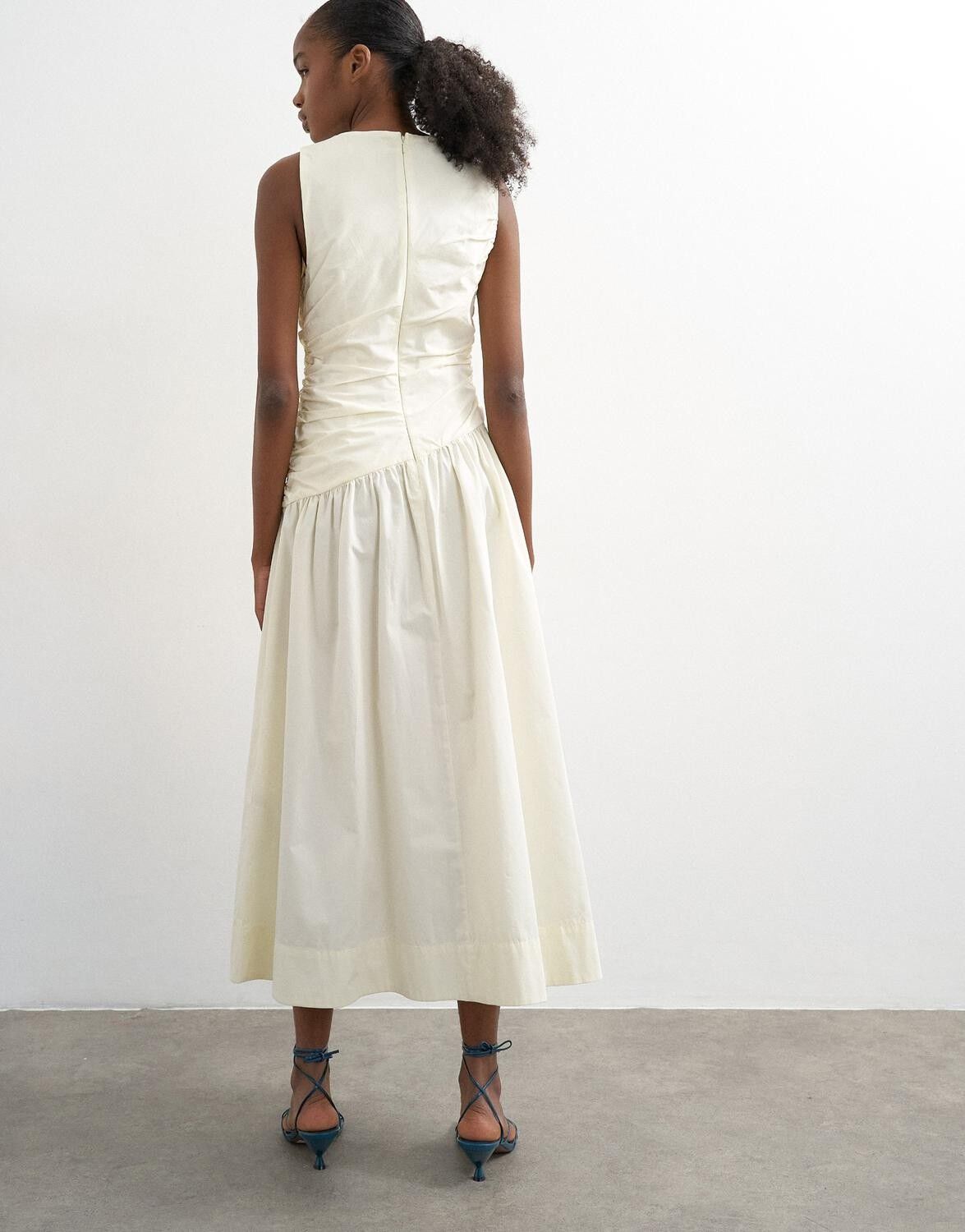 TSCAROS POPLIN RUCHED MAXI DRESS WV