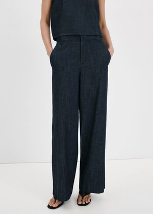 Wide leg mid-rise jeans