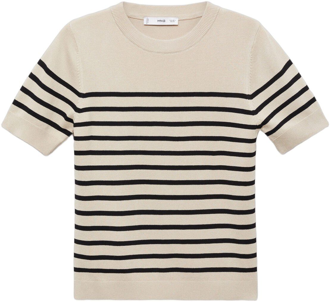 Striped short-sleeved sweater