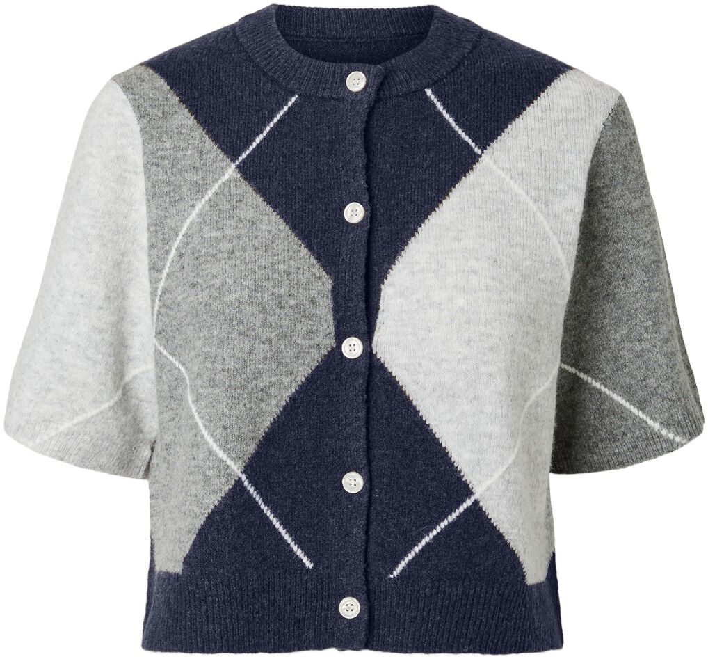 Pcsally Ss Knit Check Cardigan Bc