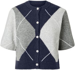 PCSALLY SS KNIT CHECK CARDIGAN BC