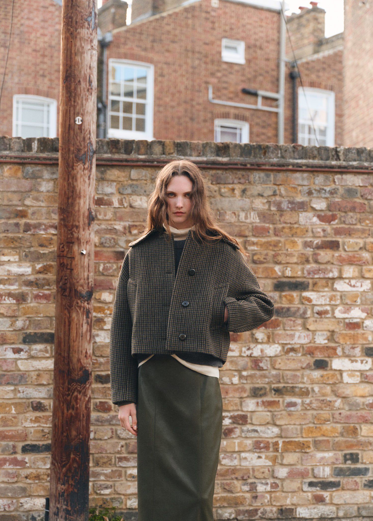 Houndstooth wool jacket