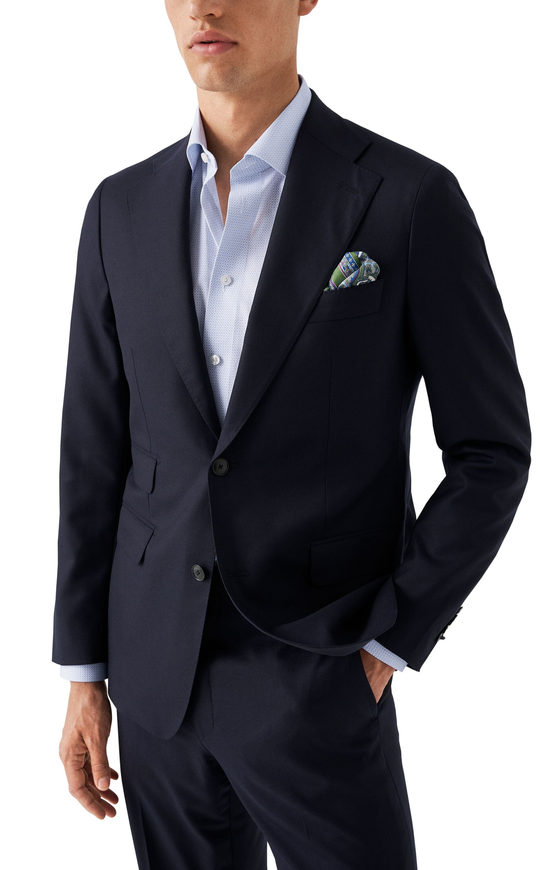 Light Blue Micro Print Shirt - Slim Fit