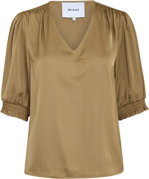 Selva V-Neck Puff Half Sleeve Blouse