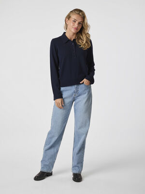 Genea Knit Polo Blouse