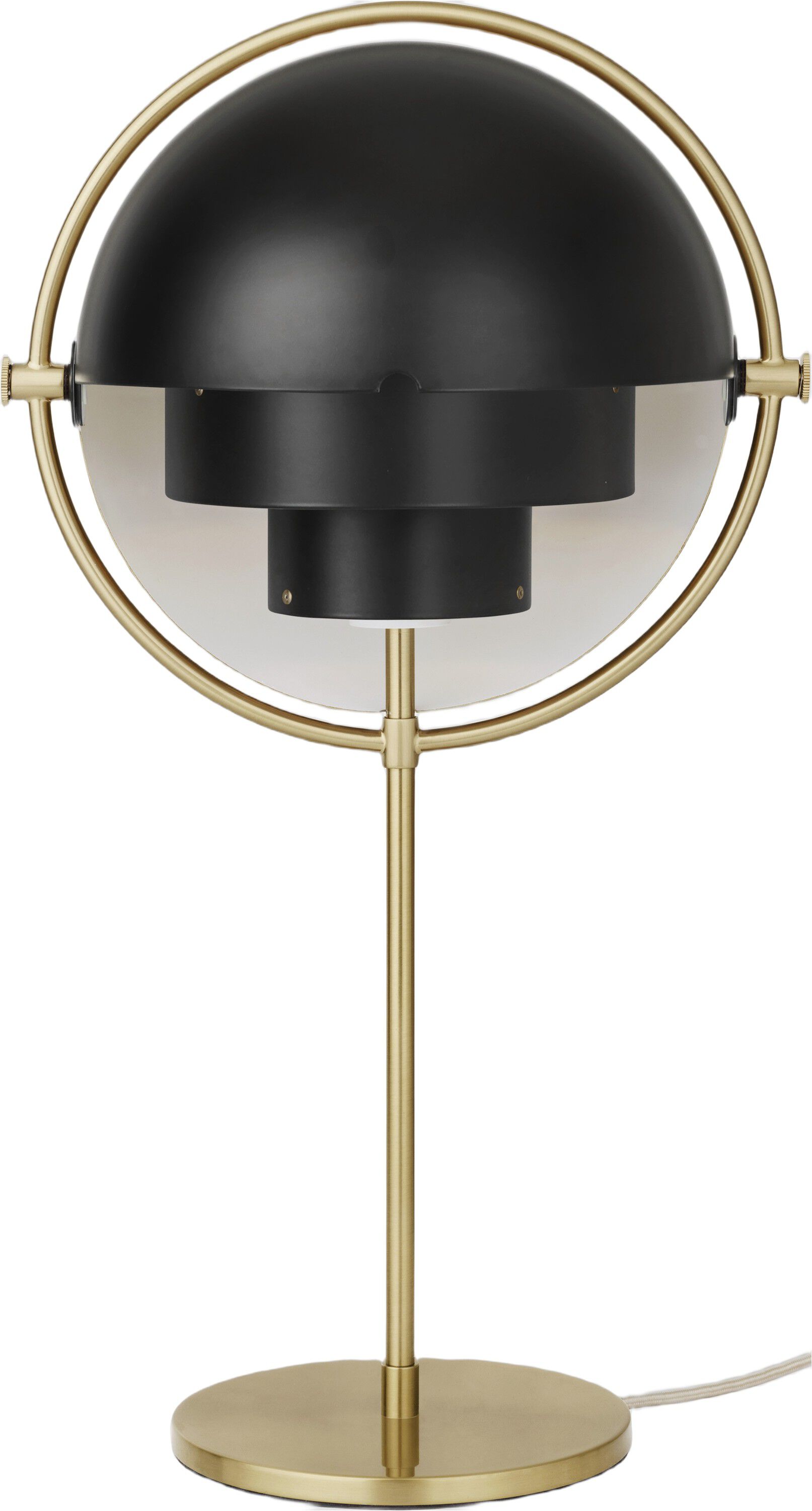 Multi-Lite Portable Lamp, EU Base: Brass, Shade: Black Semi
