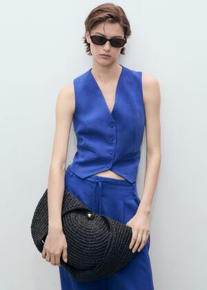 Straight lyocell suit waistcoat