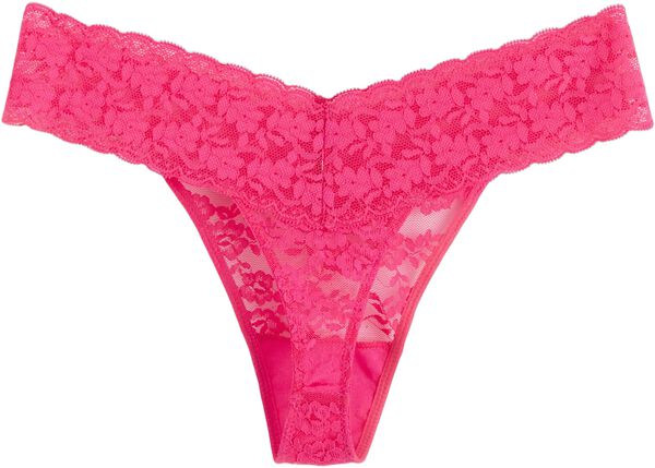 Soft lace thong briefs with a low-r