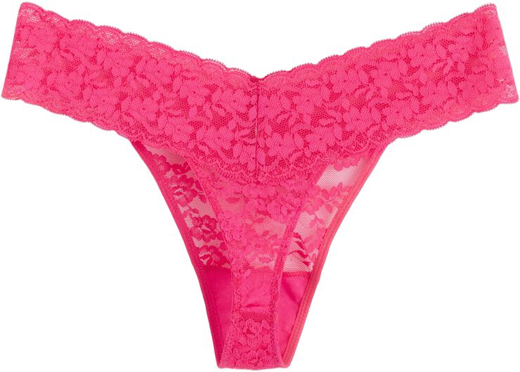 Soft lace thong briefs with a low-r